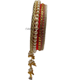 Decorated Karwa Chauth channi for handmade Sindoori pooja thali set