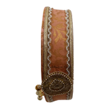 Decorated channi for Peach brocade Karwa Chauth thali set