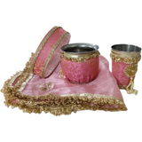 Thali Set — Pink Brocade — 5 Piece