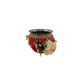 Decorated karwa for Red Floral Karwa Chauth pooja set