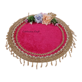Organza Velvet handcrafted Karwa Chauth thaal with festive detailing