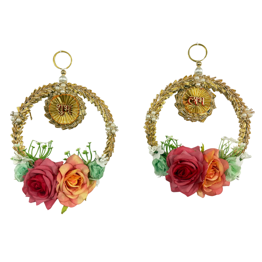 Golden Rose Wreath Toran