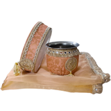 Thali Set — Peach Brocade — 4 Piece