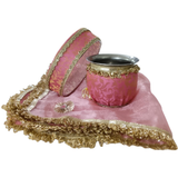 Thali Set — Pink Brocade — 4 Piece