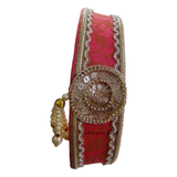 Decorated channi for Gajari brocade Karwa Chauth thali set