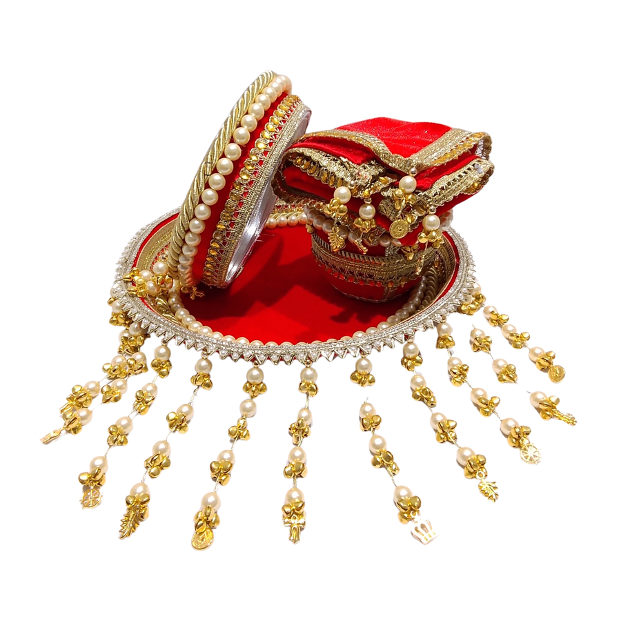 Pearl Cascade Karwa Chauth Set