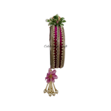 Decorated channi for Magenta Karwa Chauth thali set