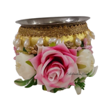 Decorated karwa for Golden Karwa Chauth pooja set