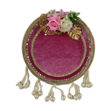Mauve Floral handcrafted Karwa Chauth thaal with festive detailing