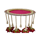 Hanging Floral handcrafted Karwa Chauth thaal with festive detailing