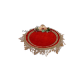 Red Floral handcrafted Karwa Chauth thaal with festive detailing