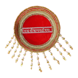 Handcrafted Suhaag Karwa Chauth thali with pearl detailing