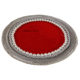 Silver Pearl handcrafted Karwa Chauth thaal with festive detailing
