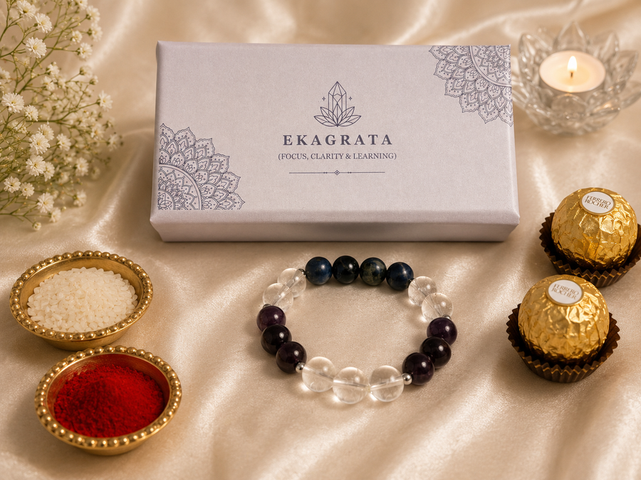 Ekagrata Crystal Rakhi Bracelet — Kids Focus Rakhi