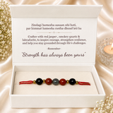 Himmat Rakhi — Labradorite, Smokey Quartz & Red Jasper