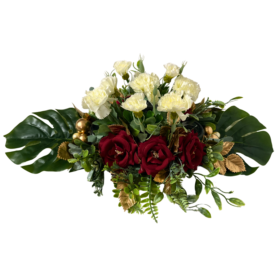 Rose Glow Floral Table Centerpiece | Romantic Wedding & Anniversary Table Decoration | Handcrafted Rose Arrangement India