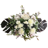 White Atelier Floral Table Centerpiece | Elegant Minimalist Wedding Table Decoration | Handcrafted White Flower Decor India
