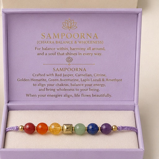 Sampoorna Crystal Rakhi Bracelet — 7 Chakra Stones