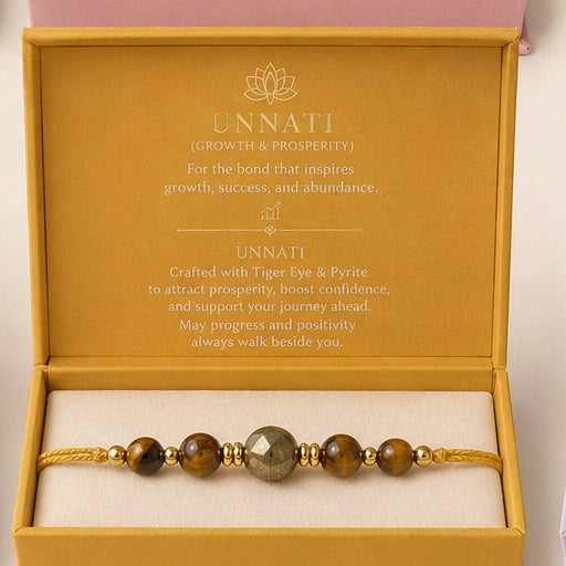 Unnati Crystal Rakhi Bracelet — Tiger Eye Pyrite