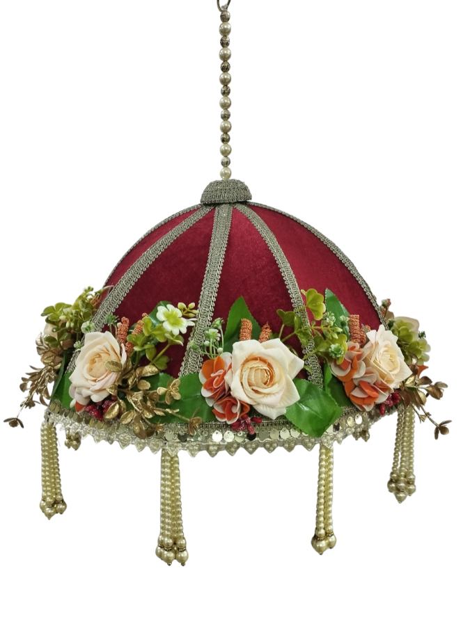 Floral Pearl Chattar — front view