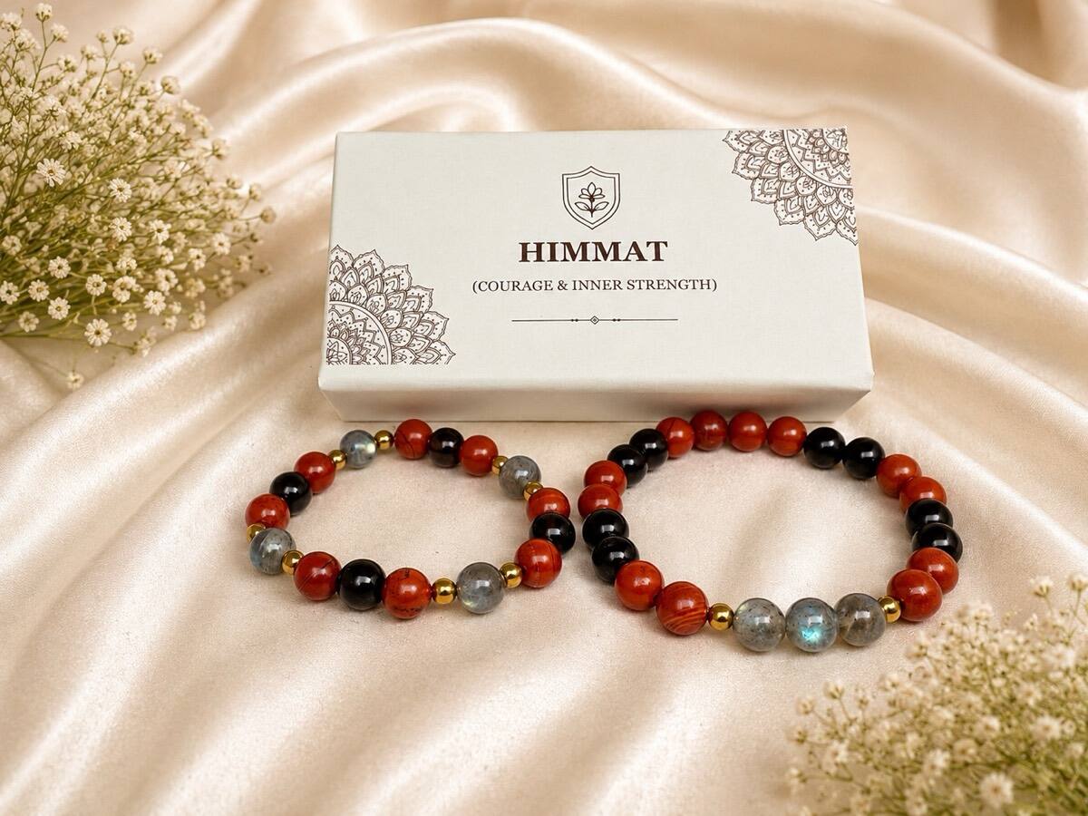 Himmat crystal rakhi bracelet — Red Jasper Labradorite