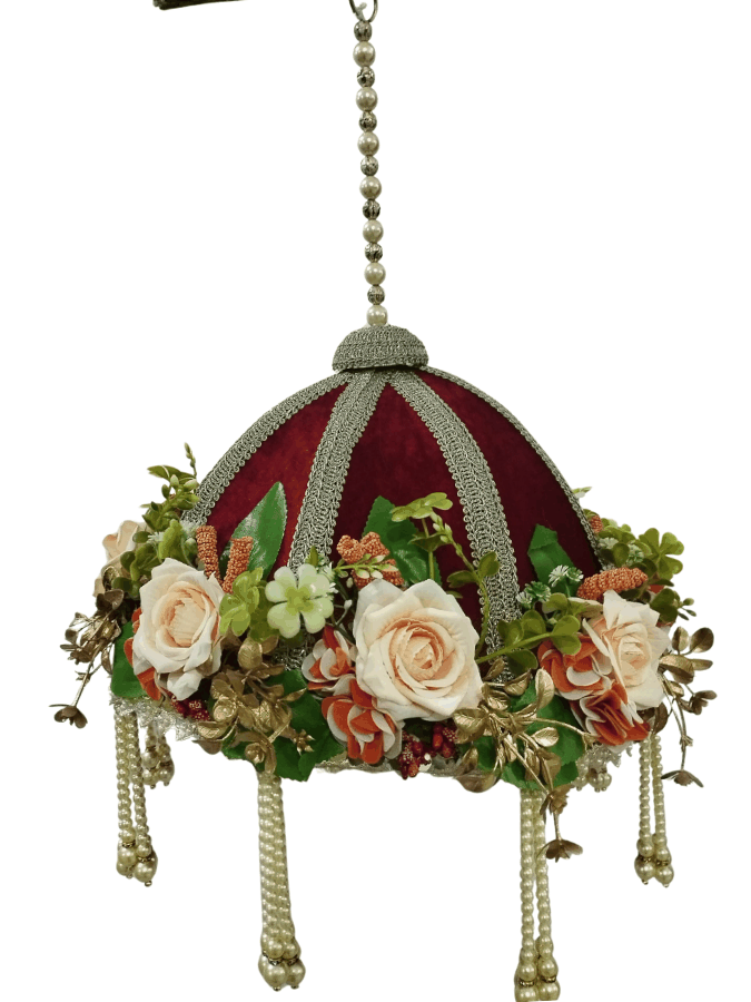 Floral Pearl Chattar 8 inch — view 3